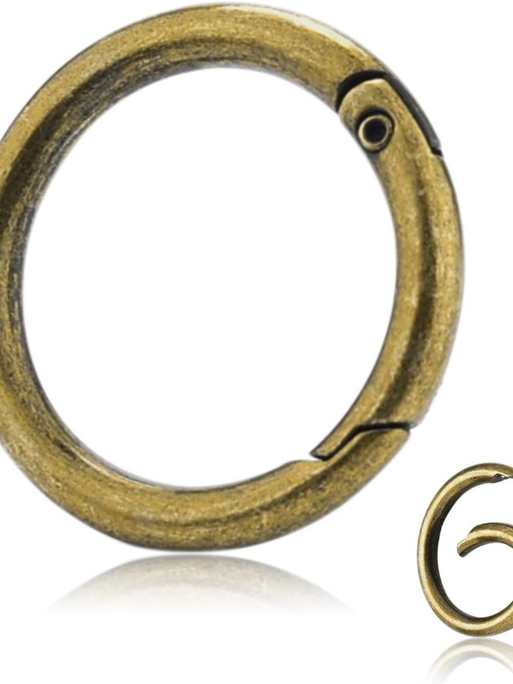 10Pack 1 Inch Metal Spring O Rings Clip Keychain, Round Carabiner Clips Keyrings